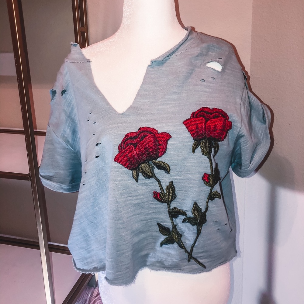 Distressed Rose Top